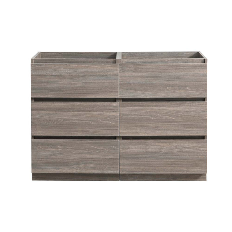 Fresca Lazzaro 48" Gray Wood Free Standing Double Sink Modern Bathroom Cabinet FCB93-2424MGO-D