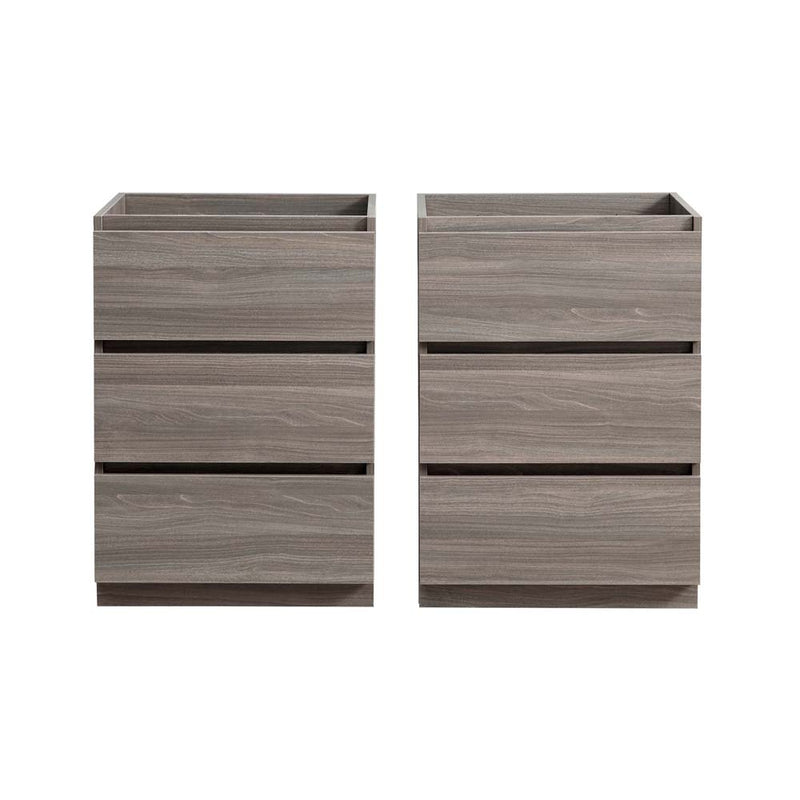 Fresca Lazzaro 48" Gray Wood Free Standing Double Sink Modern Bathroom Cabinet FCB93-2424MGO-D