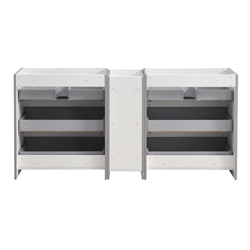 Fresca Lazzaro 72" Gray Free Standing Double Sink Modern Bathroom Cabinet FCB93-301230GR-D