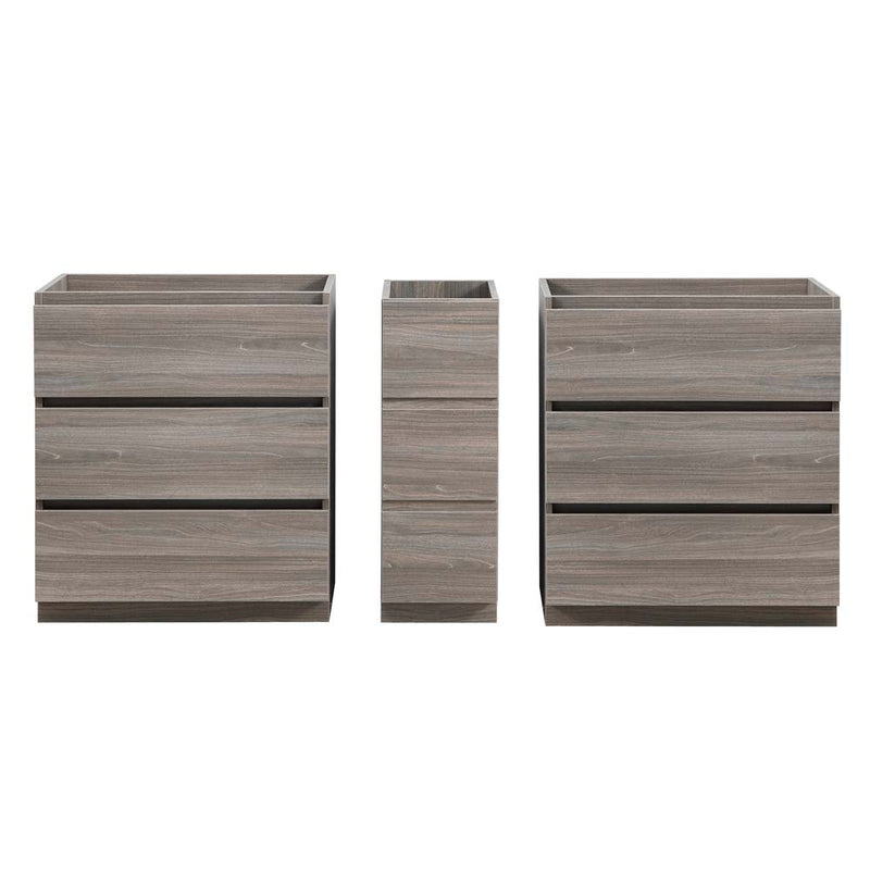 Fresca Lazzaro 72" Gray Wood Free Standing Double Sink Modern Bathroom Cabinet FCB93-301230MGO-D