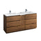 Fresca Lazzaro 72" Rosewood Free Standing Double Sink Modern Bathroom Cabinet w/ Integrated Sinks FCB93-301230RW-D-I