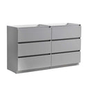 Fresca Lazzaro 60" Gray Free Standing Double Sink Modern Bathroom Cabinet FCB93-3030GR-D