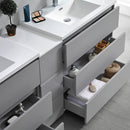 Fresca Lazzaro 84" Gray Free Standing Double Sink Modern Bathroom Cabinet with Integrated Sinks FCB93-361236GR-D-I