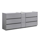 Fresca Lazzaro 84" Gray Free Standing Double Sink Modern Bathroom Cabinet FCB93-361236GR-D