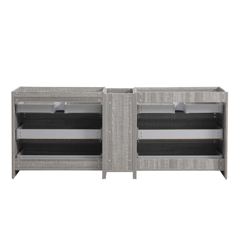 Fresca Lazzaro 84" Glossy Ash Gray Free Standing Double Sink Modern Bathroom Cabinet FCB93-361236HA-D