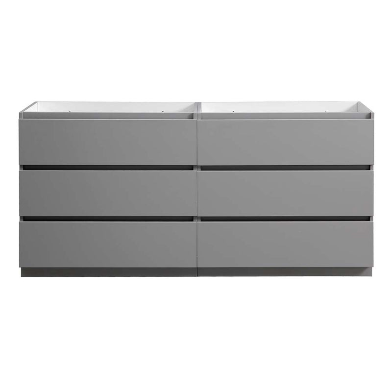 Fresca Lazzaro 72" Gray Free Standing Double Sink Modern Bathroom Cabinet FCB93-3636GR-D