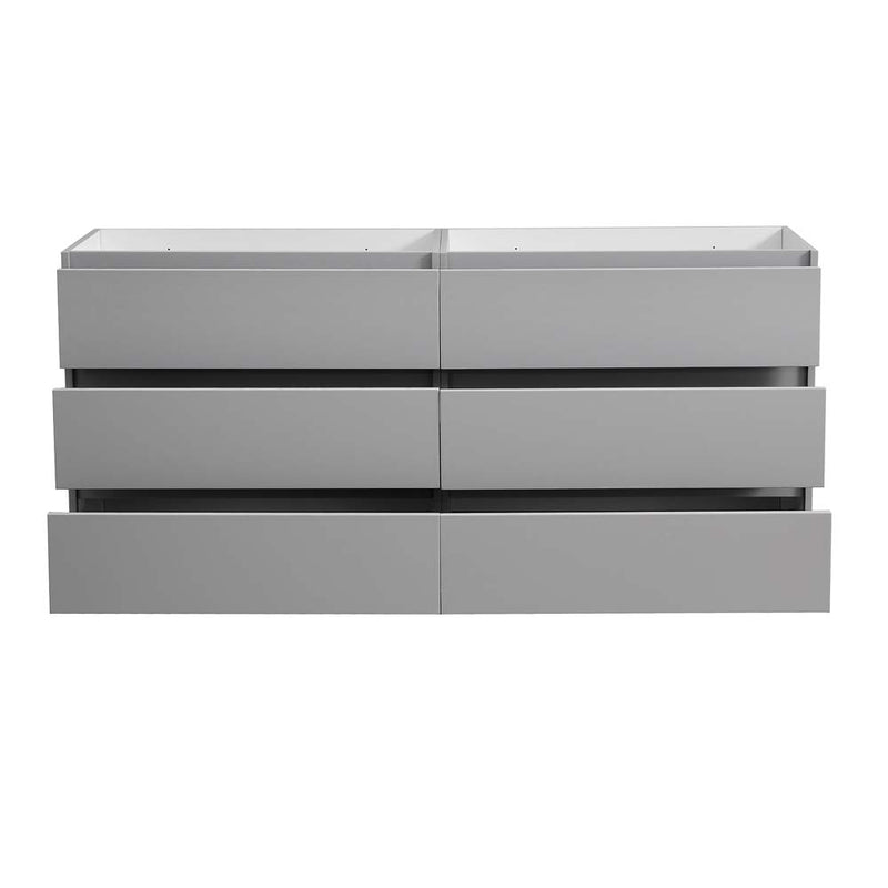 Fresca Lazzaro 72" Gray Free Standing Double Sink Modern Bathroom Cabinet FCB93-3636GR-D