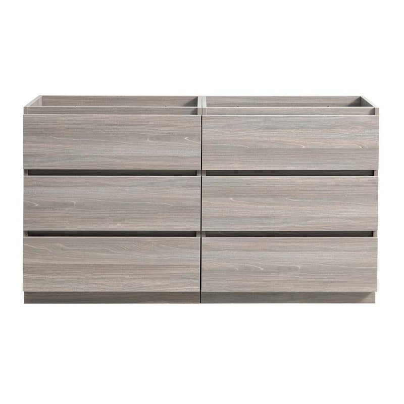 Fresca Lazzaro 72" Gray Wood Free Standing Double Sink Modern Bathroom Cabinet FCB93-3636MGO-D