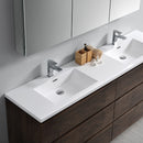 Fresca Lazzaro 72" Rosewood Free Standing Modern Bathroom Cabinet with Integrated Double Sink FCB93-3636RW-D-I