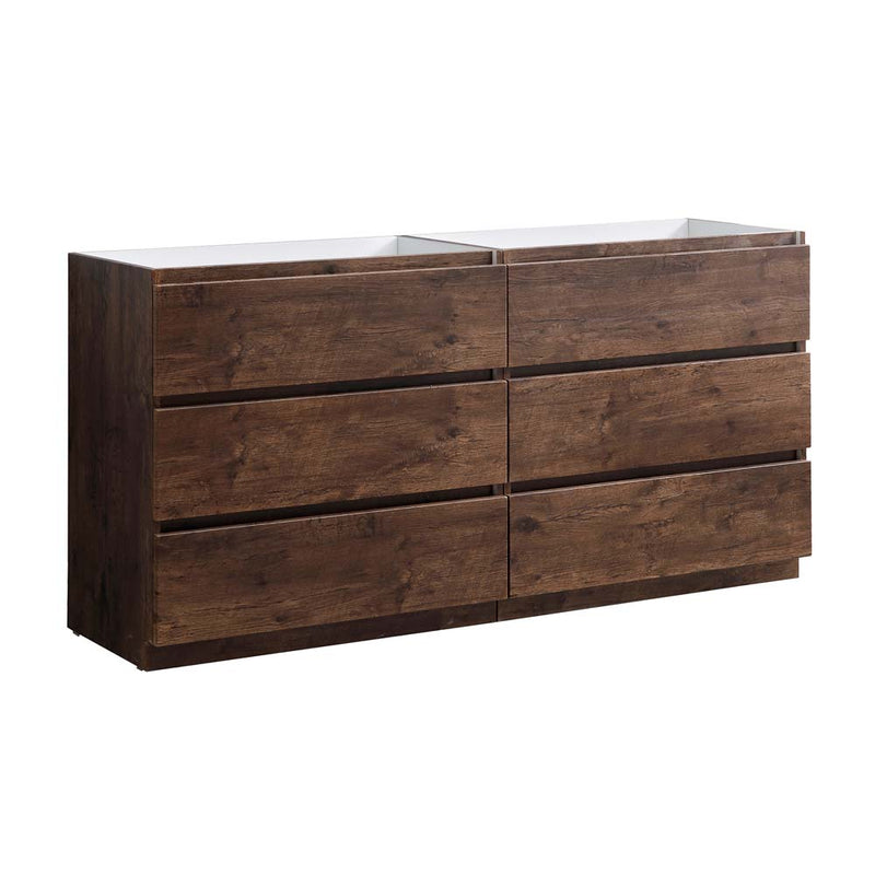 Fresca Lazzaro 72" Rosewood Free Standing Double Sink Modern Bathroom Cabinet FCB93-3636RW-D