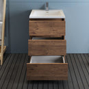 Fresca Lazzaro 24" Rosewood Free Standing Modern Bathroom Cabinet with Integrated Sink FCB9324RW-I