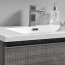 Fresca Lazzaro 30" Glossy Ash Gray Free Standing Modern Bathroom Cabinet with Integrated Sink FCB9330HA-I