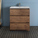 Fresca Lazzaro 30" Rosewood Free Standing Modern Bathroom Cabinet with Integrated Sink FCB9330RW-I