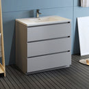 Fresca Lazzaro 36" Gray Free Standing Modern Bathroom Cabinet with Integrated Sink FCB9336GR-I