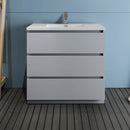 Fresca Lazzaro 36" Gray Free Standing Modern Bathroom Cabinet with Integrated Sink FCB9336GR-I