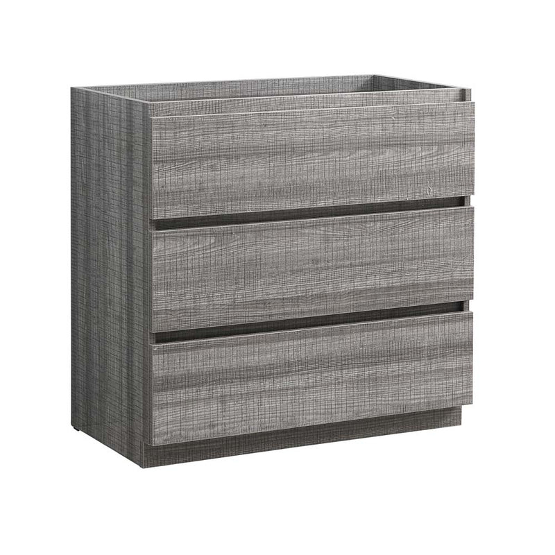 Fresca Lazzaro 36" Glossy Ash Gray Free Standing Modern Bathroom Cabinet FCB9336HA