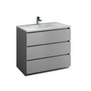 Fresca Lazzaro 42" Gray Free Standing Modern Bathroom Cabinet w/ Integrated Sink FCB9342GR-I