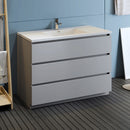 Fresca Lazzaro 48" Gray Free Standing Modern Bathroom Cabinet with Integrated Sink FCB9348GR-I