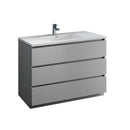 Fresca Lazzaro 48" Gray Free Standing Modern Bathroom Cabinet w/ Integrated Sink FCB9348GR-I