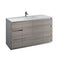 Fresca Lazzaro 60" Glossy Ash Gray Free Standing Modern Bathroom Cabinet w/ Integrated Single Sink FCB9360HA-S-I