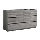 Fresca Lazzaro 60" Glossy Ash Gray Free Standing Single Sink Modern Bathroom Cabinet FCB9360HA-S