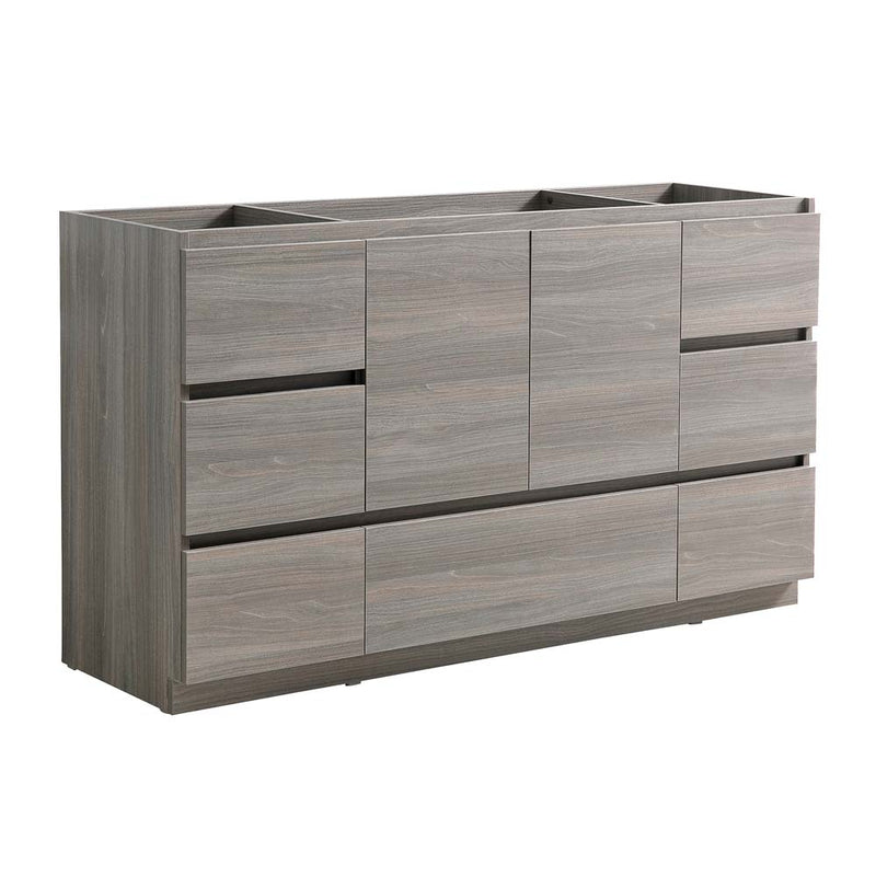 Fresca Lazzaro 60" Gray Wood Free Standing Single Sink Modern Bathroom Cabinet FCB9360MGO-S