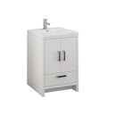 Fresca Imperia 24" Glossy White Free Standing Modern Bathroom Cabinet w/ Integrated Sink FCB9424WH-I