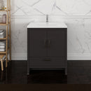 Fresca Imperia 30" Dark Gray Oak Free Standing Modern Bathroom Cabinet with Integrated Sink FCB9430DGO-I