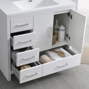 Fresca Imperia 36" Glossy White Free Standing Modern Bathroom Cabinet with Integrated Sink - Left Version FCB9436WH-L-I