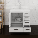 Fresca Imperia 36" Glossy White Free Standing Modern Bathroom Cabinet with Integrated Sink - Right Version FCB9436WH-R-I