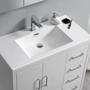 Fresca Imperia 36" Glossy White Free Standing Modern Bathroom Cabinet with Integrated Sink - Right Version FCB9436WH-R-I