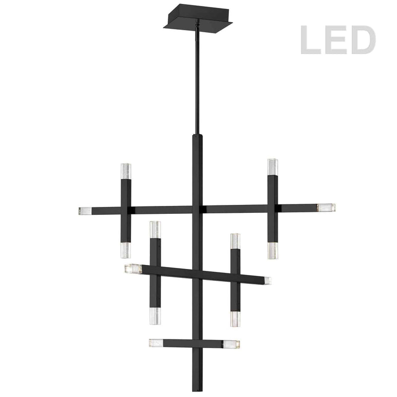 Dainolite 42W Chandelier Matte Black with Acrylic Diffuser FCS-3656C-MB