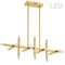 Dainolite 48W Horizontal Chandelier Aged Brass Finish with Acrylic Diffuser FCS-4064HC-AGB