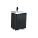 KubeBath Bliss 24" Black Free Standing Modern Bathroom Vanity FMB24-BK