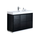 KubeBath Bliss 48" Black Free Standing Modern Bathroom Vanity FMB48-BK