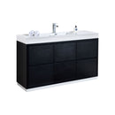 KubeBath Bliss 60" Single Sink Black Free Standing Modern Bathroom Vanity FMB60S-BK