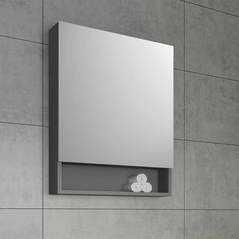 Fresca Lucera 30" Gray Wall Hung Modern Bathroom Cabinet with Top and Vessel Sink FCB6130GR-VSL-CWH-V