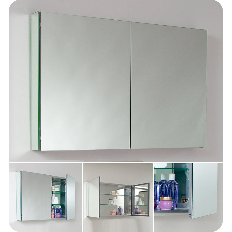 Fresca 40" Wide x 26" Tall Bathroom Medicine Cabinet with Mirrors FMC8010