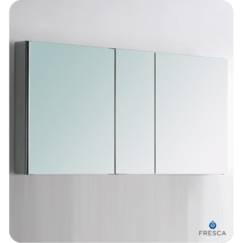 Fresca Valencia 60" Glossy White Wall Hung Double Sink Modern Bathroom Vanity FCB8360WH-D-I