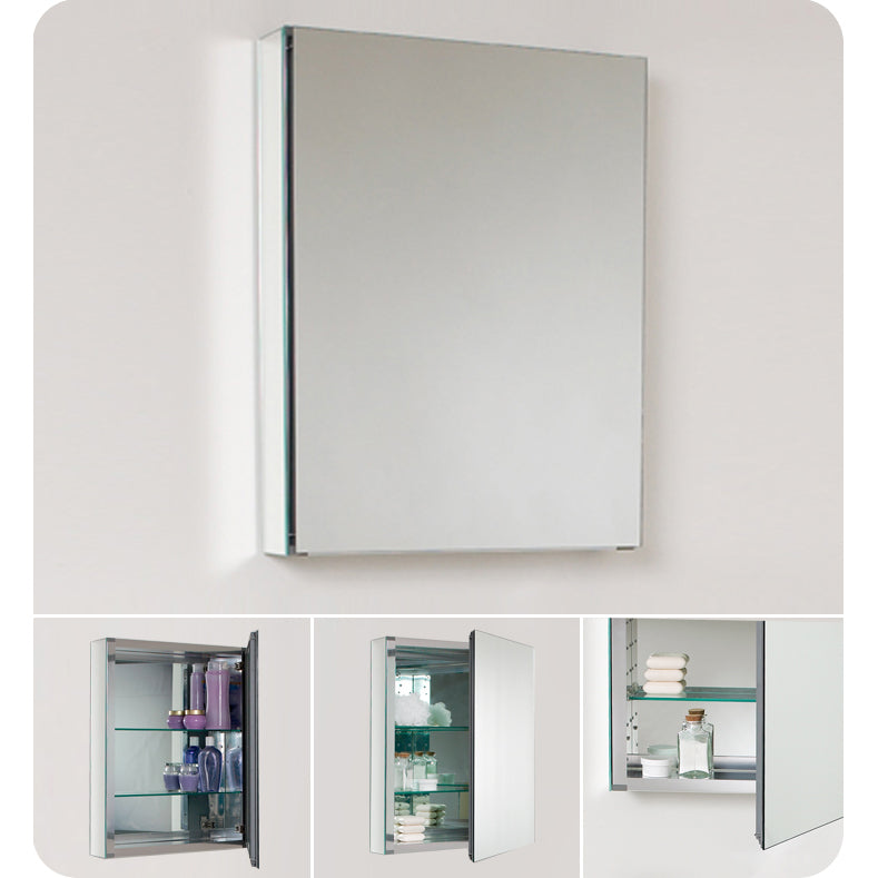 Fresca 20" Wide x 26" Tall Bathroom Medicine Cabinet with Mirrors FMC8058