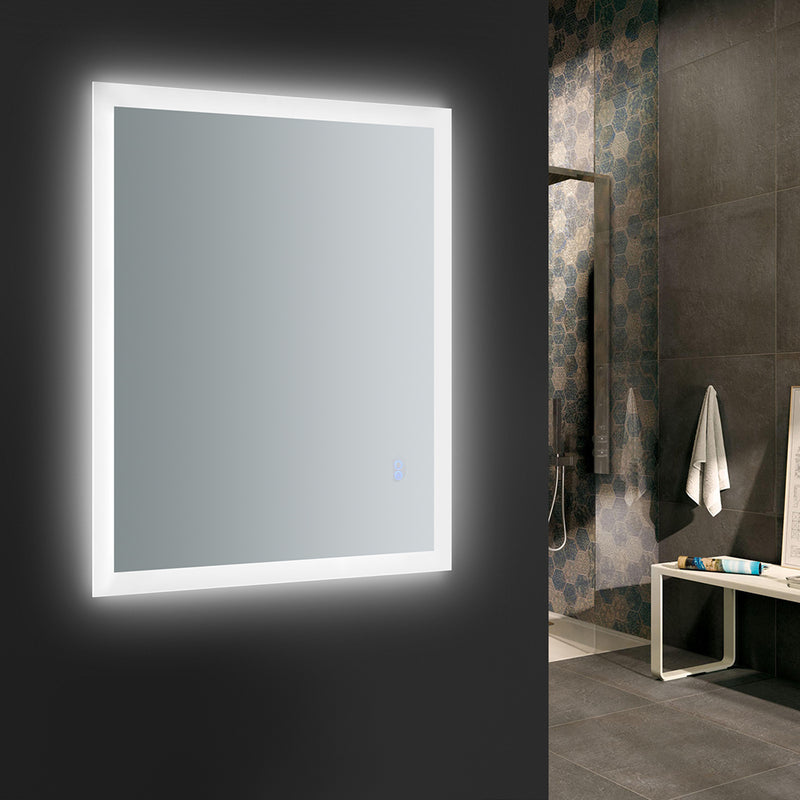 Fresca Angelo 36" Wide x 30" Tall Bathroom Mirror with  Halo Style LED Lighting and Defogger FMR013630