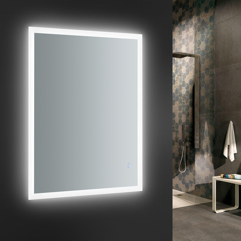 Fresca Angelo 48" Wide x 36" Tall Bathroom Mirror with  Halo Style LED Lighting and Defogger FMR014836