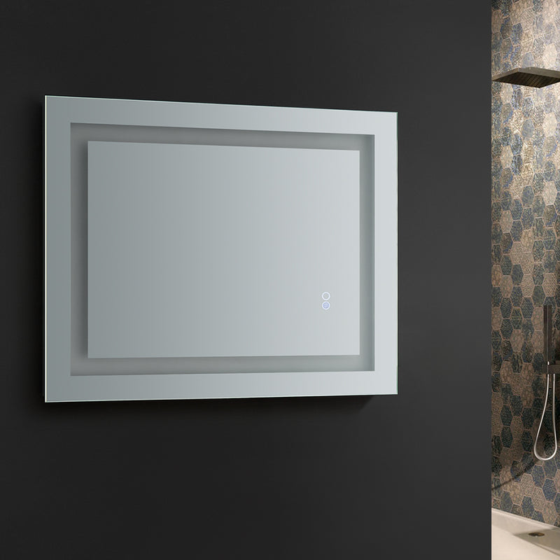 Fresca Santo 24" Wide x 30" Tall Bathroom Mirror with  LED Lighting and Defogger FMR022430