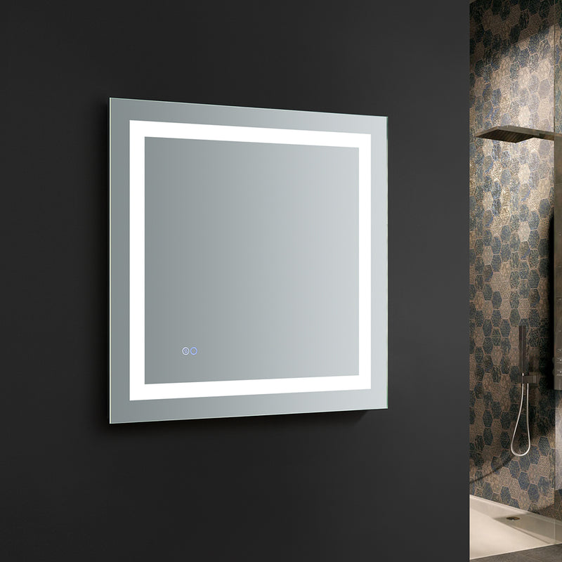 Fresca Santo 30" Wide x 30" Tall Bathroom Mirror w/ LED Lighting and Defogger FMR023030