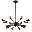 Dainolite 16 Light Incandescent Chandelier Matte Black FOR-2616C-MB