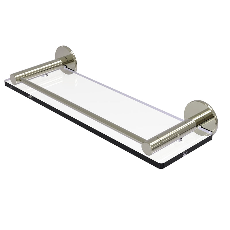 Allied Brass Fresno Collection 16 Inch Glass Shelf with Vanity Rail FR-1-16G-PNI