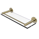 Allied Brass Fresno Collection 16 Inch Glass Shelf with Vanity Rail FR-1-16G-UNL