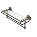 Allied Brass Fresno Collection 16 Inch Glass Shelf with Vanity Rail and Integrated Towel Bar FR-1-16GTB-ABR