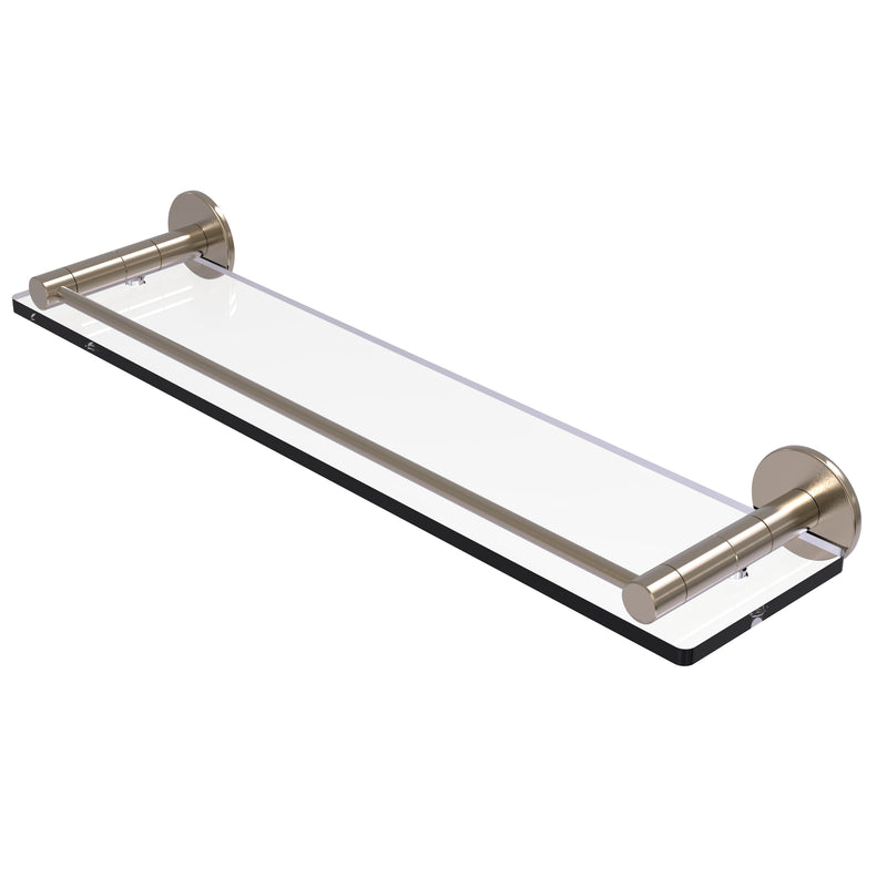 Allied Brass Fresno Collection 22 Inch Glass Shelf with Vanity Rail FR-1-22G-PEW