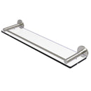 Allied Brass Fresno Collection 22 Inch Glass Shelf with Vanity Rail FR-1-22G-SN